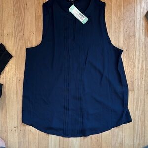 NWT- medium pleated blouse- navy